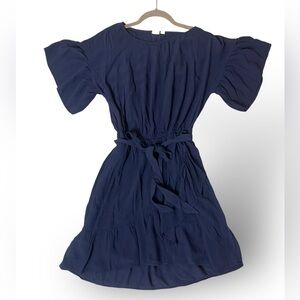 Old Navy , navy blue uniform belted  mini summer dress , size XS